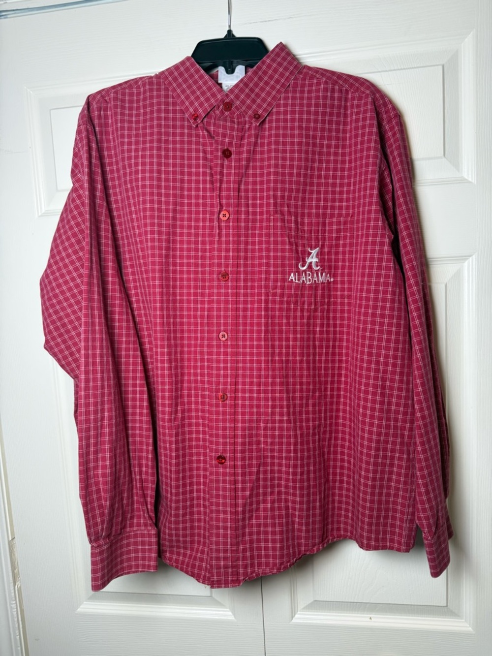 Red Oak Men’s University of Alabama Red Button Down Long Sleeve Shirt Collared